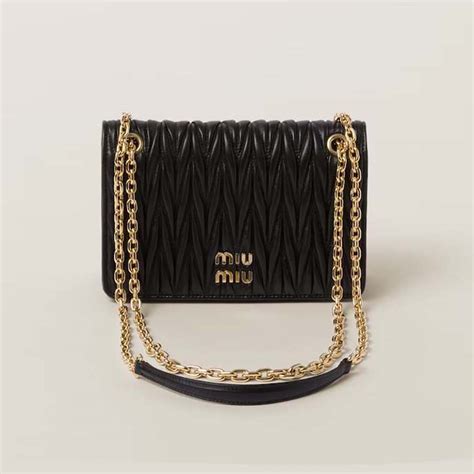 miu miu metalasse|Black Matelassé Nappa Leather Mini.